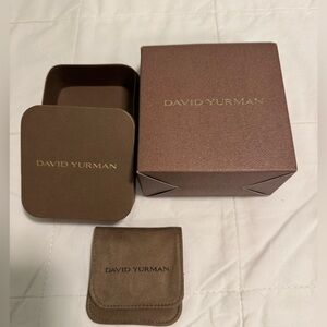 David Yurman silk pouch, paper box and outer box.